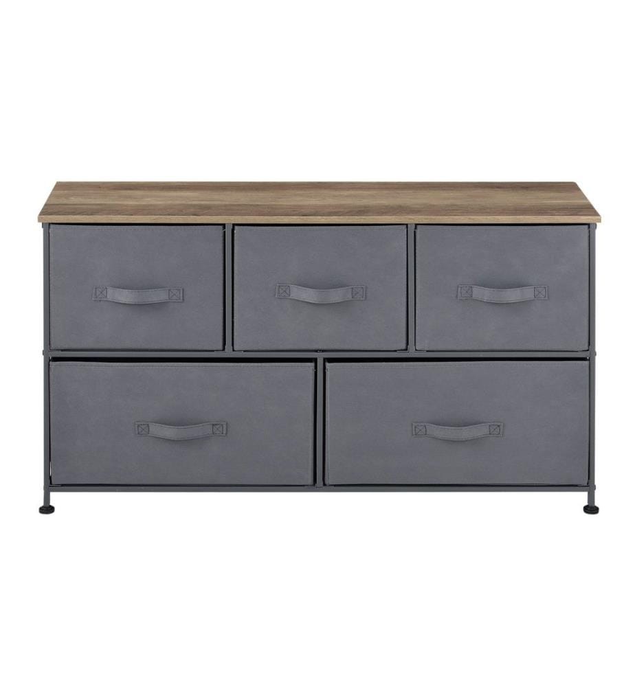 Ko mmode 55x100x29 cm avec 5 tiroirs Gris Couleurs bois