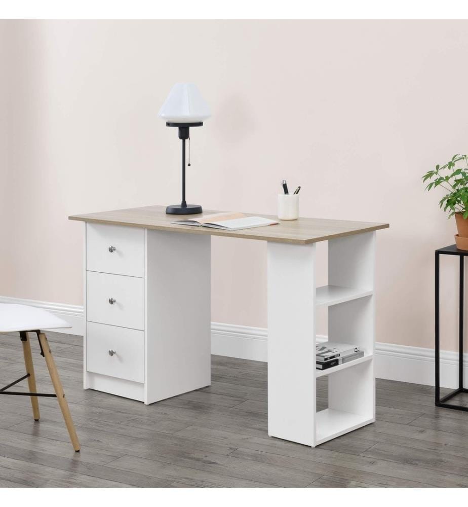 Bureau Lemberg 120x50x72 cm imitation chêne