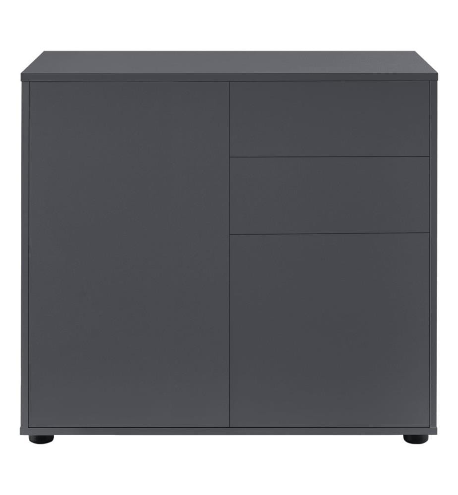 Credenza Paarl 74x79x36 cm con 2 cassetti e ante opache