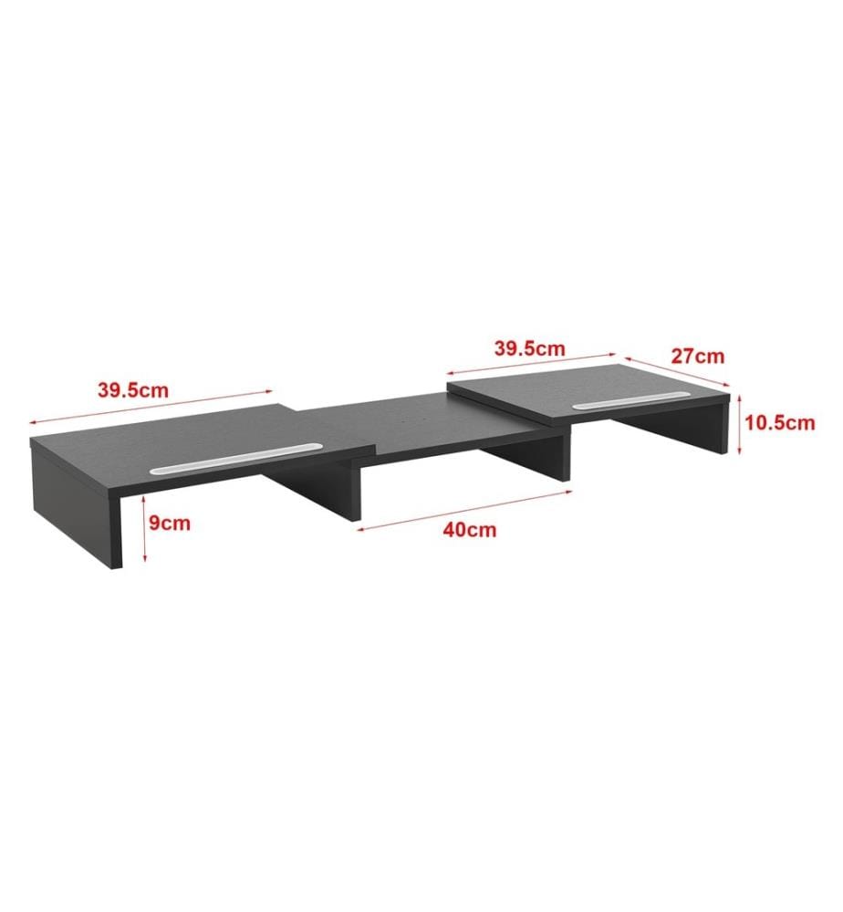 Support d'écran Vilppula 79x27x10.5 cm gris foncé
