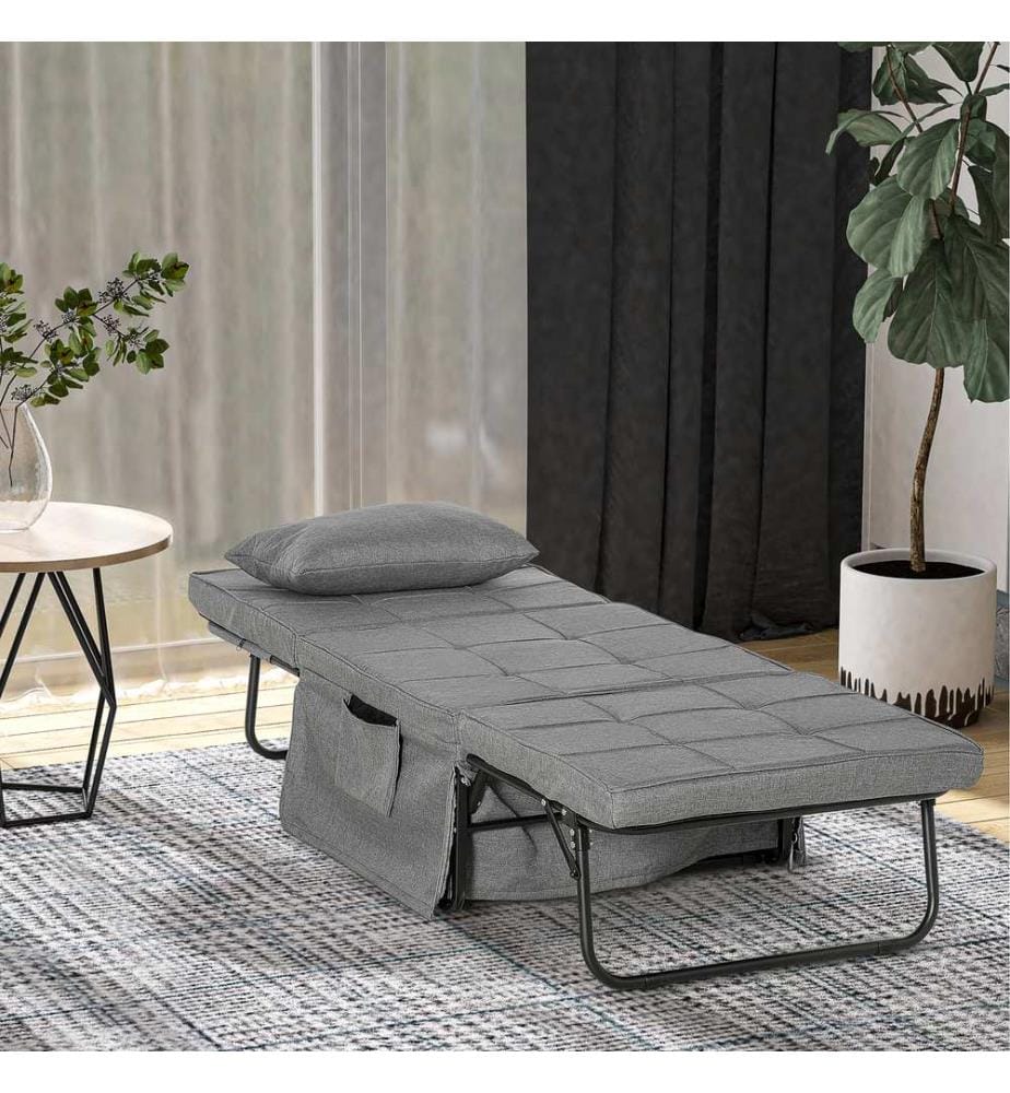 Lit simple 4-en-1, lit d'appoint, lit pliant, fauteuil, 188 x 75 x 38 cm