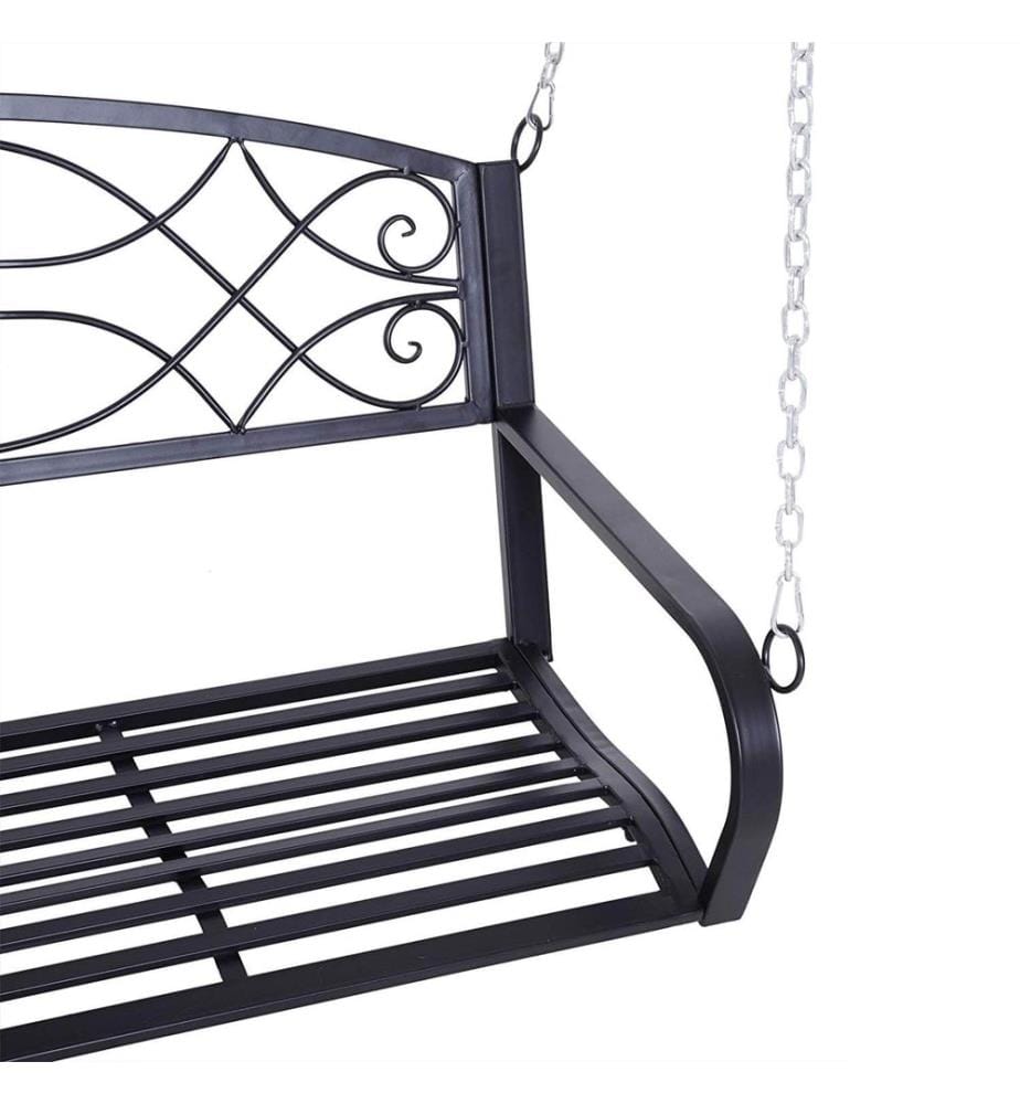 Banc suspendu, balancelle de jardin, banc à bascule 2 places avec chaînes métalliques