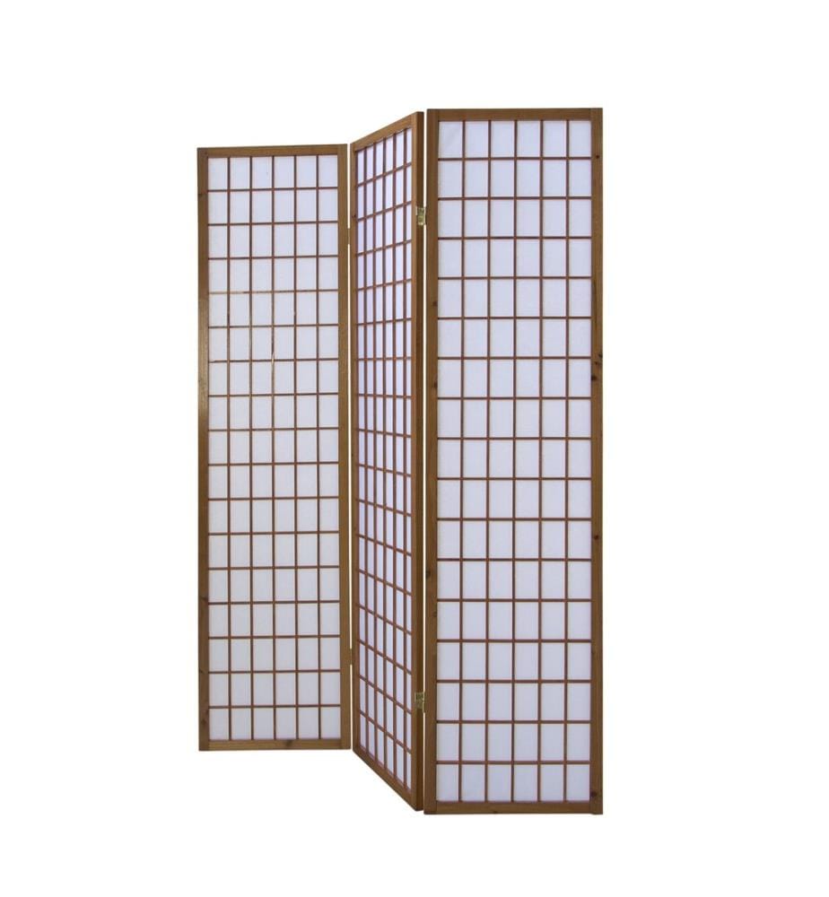 Paravent en bois à 3 panneaux, marron