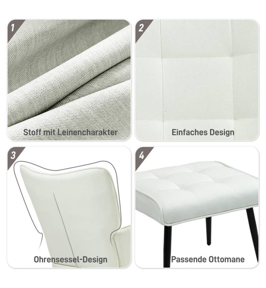 Fauteuil à bascule, fauteuil de détente pour le salon et la chambre à coucher, avec repose-pieds, ergonomique