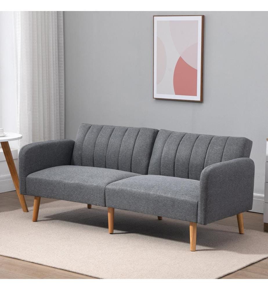 Divano a 2 posti, divano letto per ospiti, 173x75x73 cm, grigio