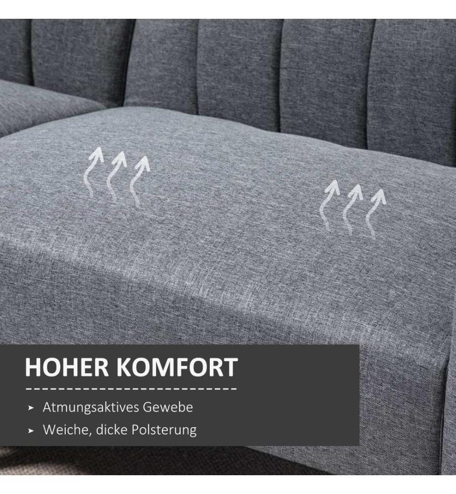 Divano a 2 posti, divano letto per ospiti, 173x75x73 cm, grigio