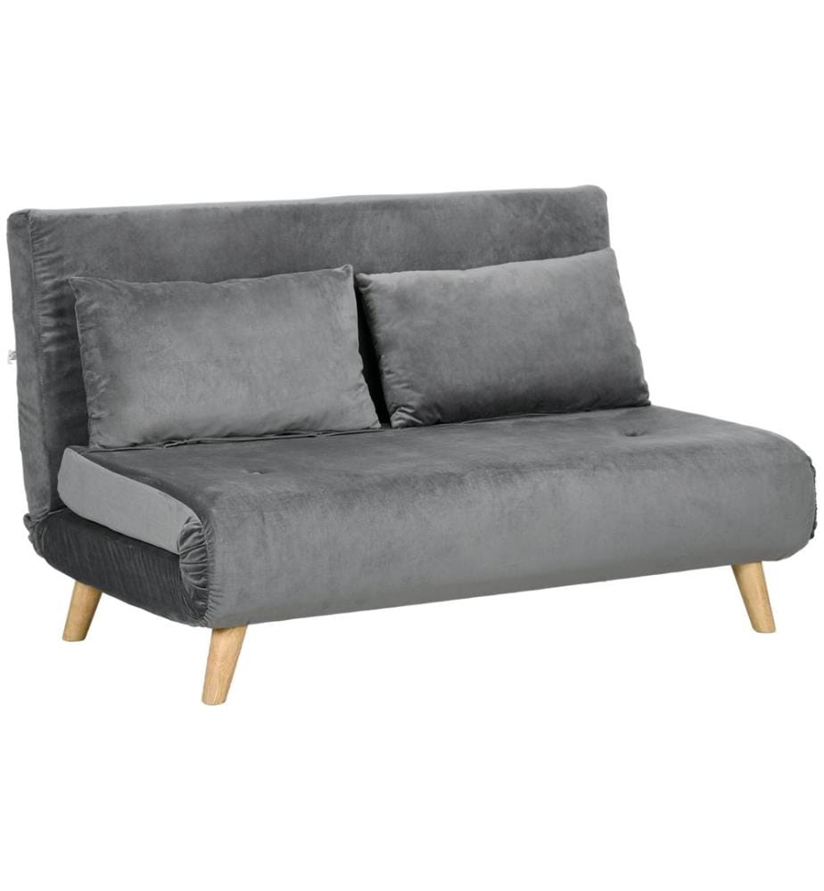 Canapé 2 places convertible en lit d'appoint, 130 x 78 x 79 cm, gris