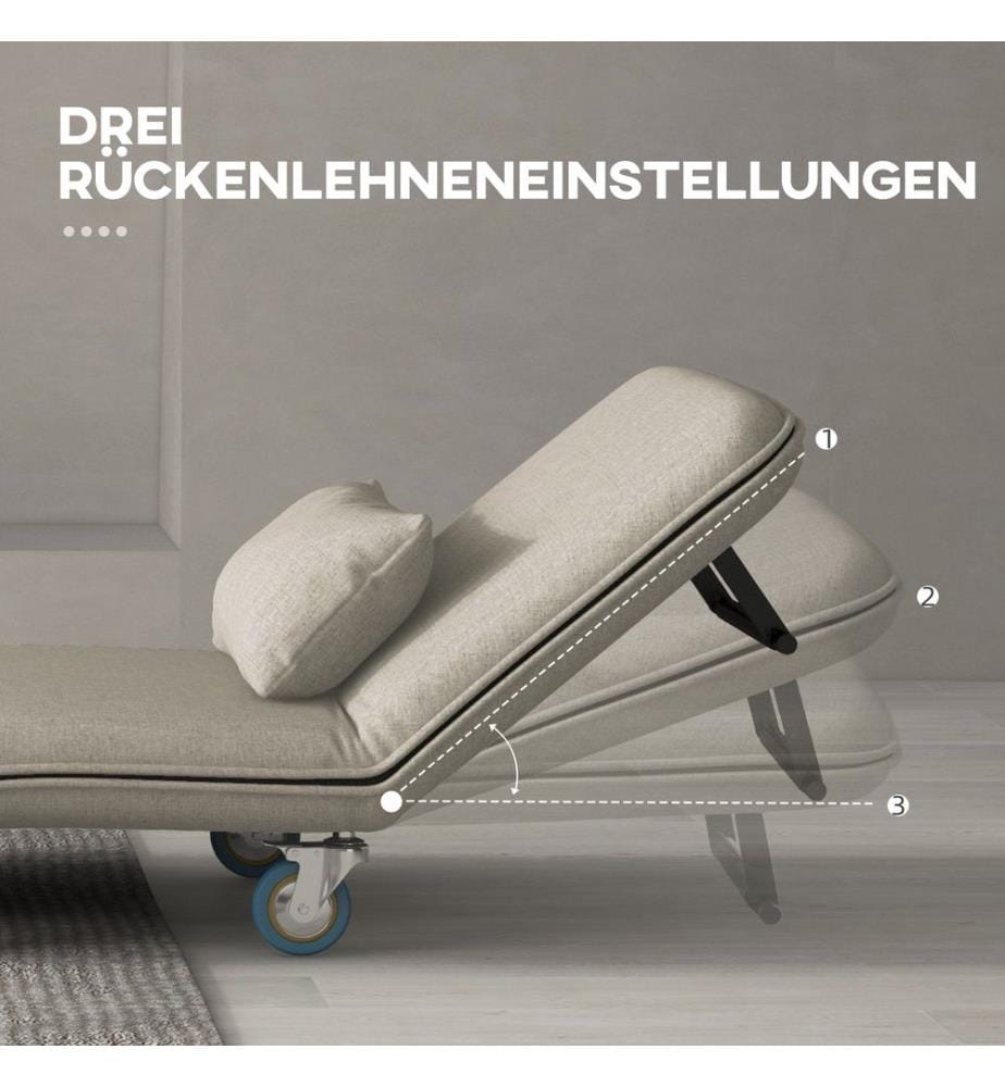 Sessel Schlafsessel Gästebett 3-in-1 bis 120kg belastbar Grau