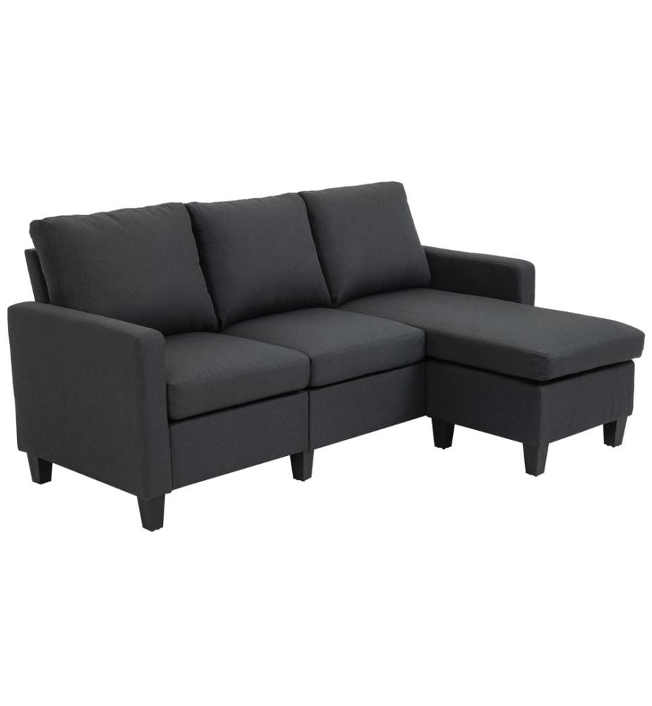 Sofa Ecksofa L-Form Chaiselongue 197x139x91 cm Dunkelgrau