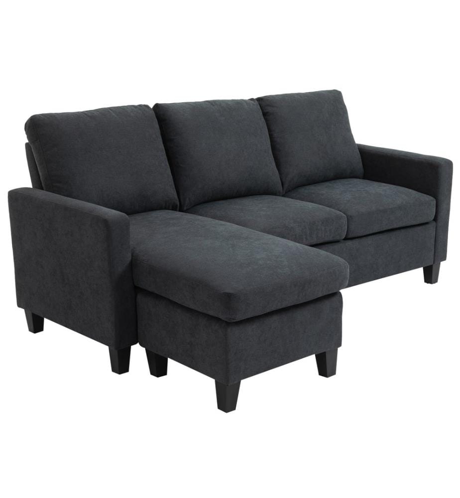 Sofa Ecksofa L-Form Chaiselongue 197x139x91 cm Dunkelgrau