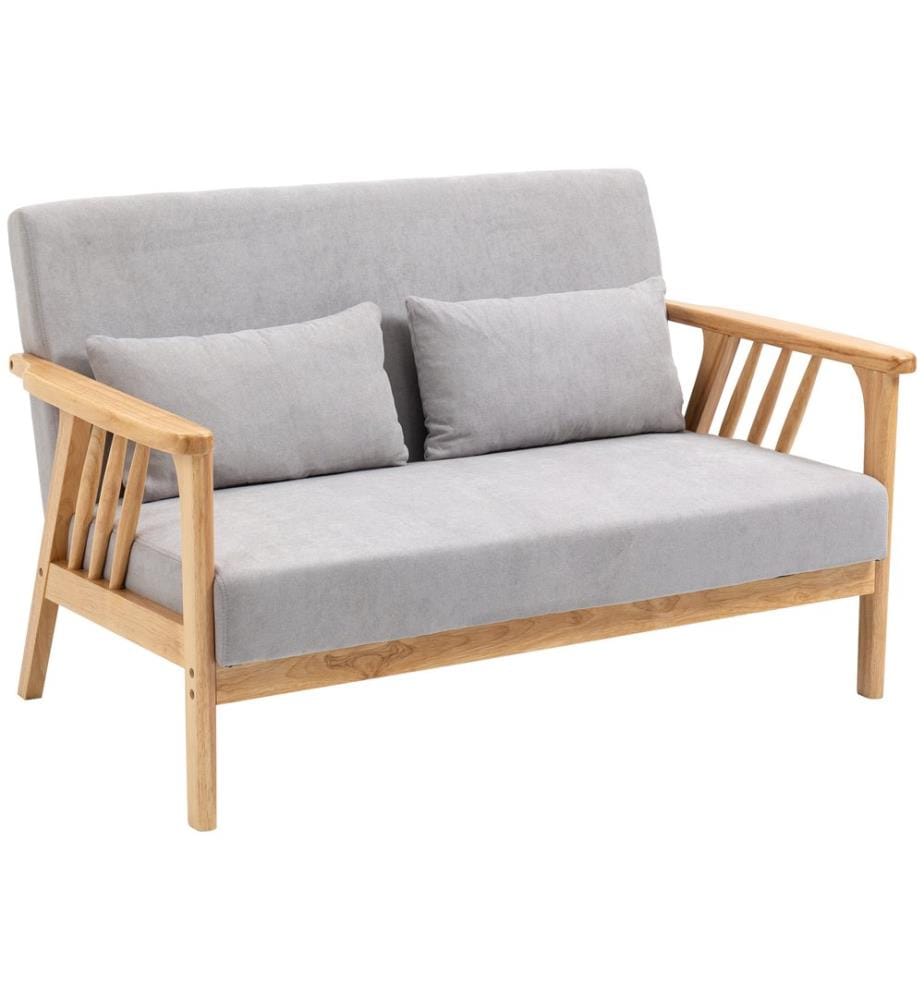 Canapé 2 places « Loveseat » 130 x 75 x 78 cm, capacité de charge jusqu'à 200 kg, gris