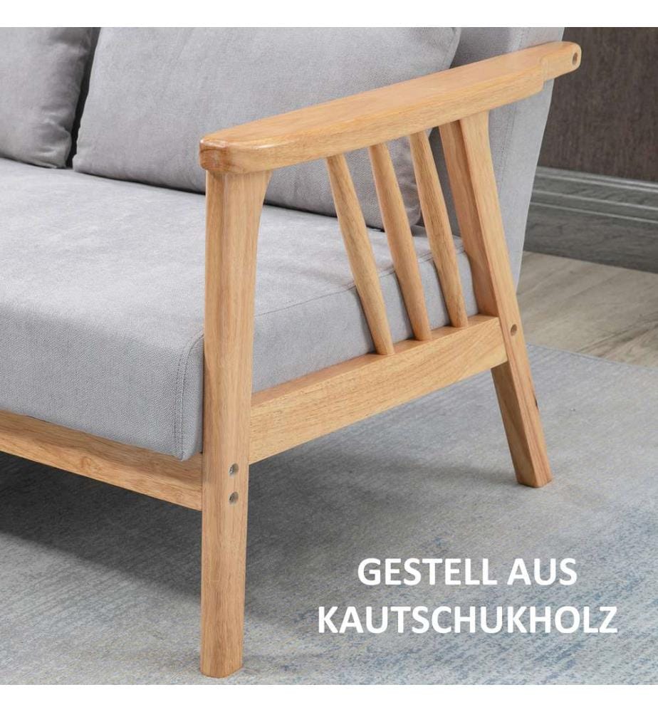 Canapé 2 places « Loveseat » 130 x 75 x 78 cm, capacité de charge jusqu'à 200 kg, gris