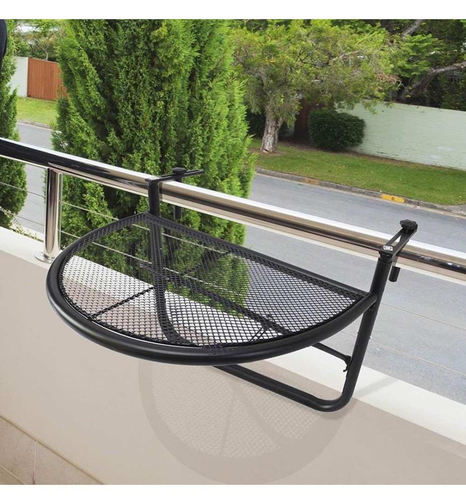Table de balcon, table suspendue, table suspendue de balcon, noire