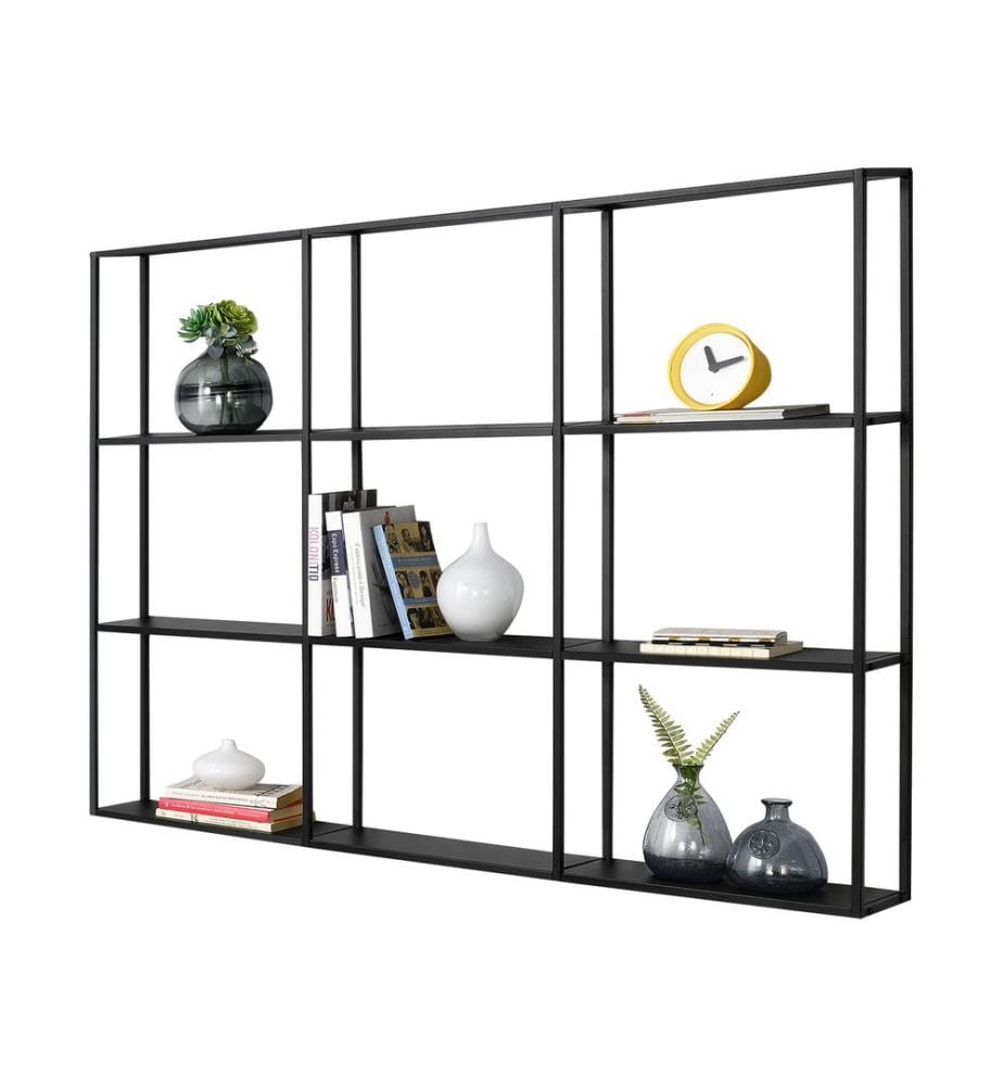 Wandregal Orlando Schwarz 130x18x110 cm