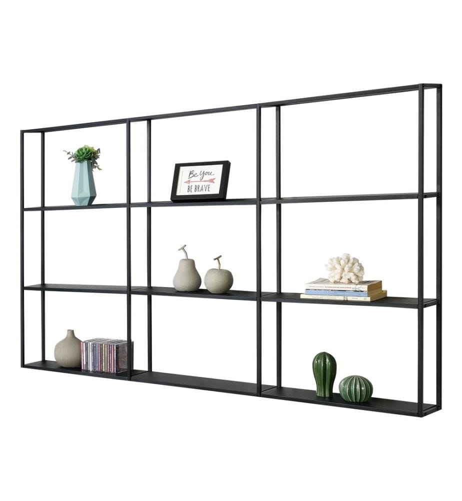 Wandregal Orlando Schwarz 160x18x110 cm