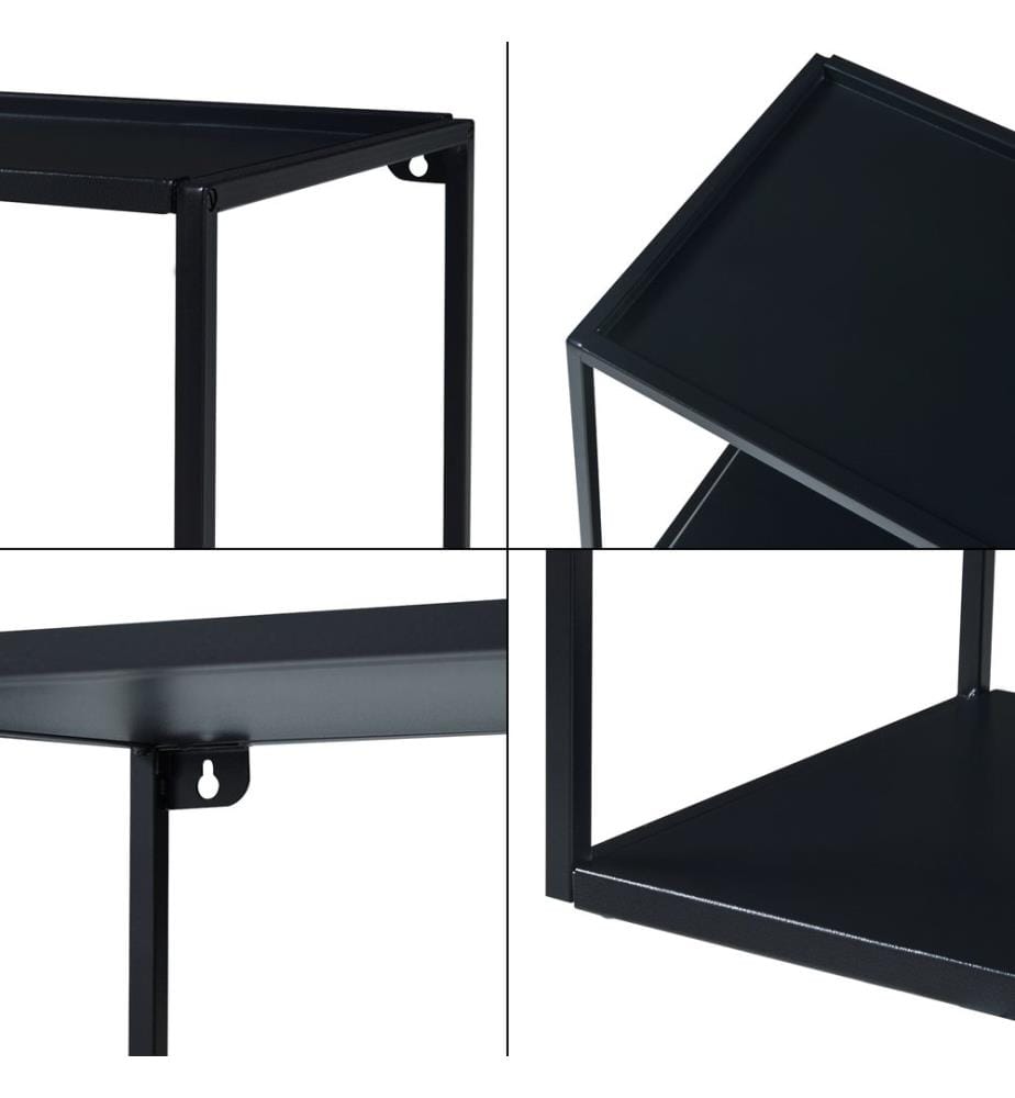 Scaffale da parete Augusta nero 90x25x35 cm