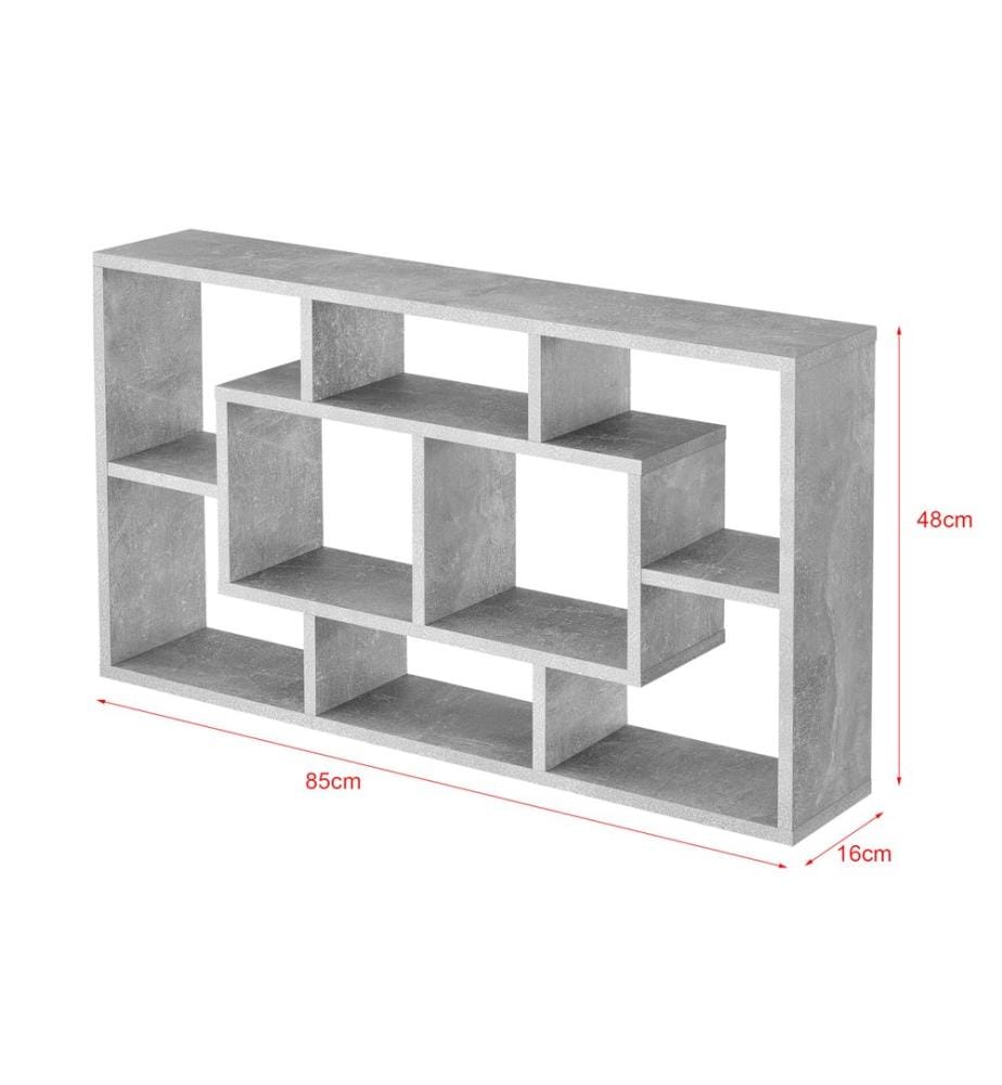 Étagère murale Dallas aspect béton gris 85 x 16 x 48 cm