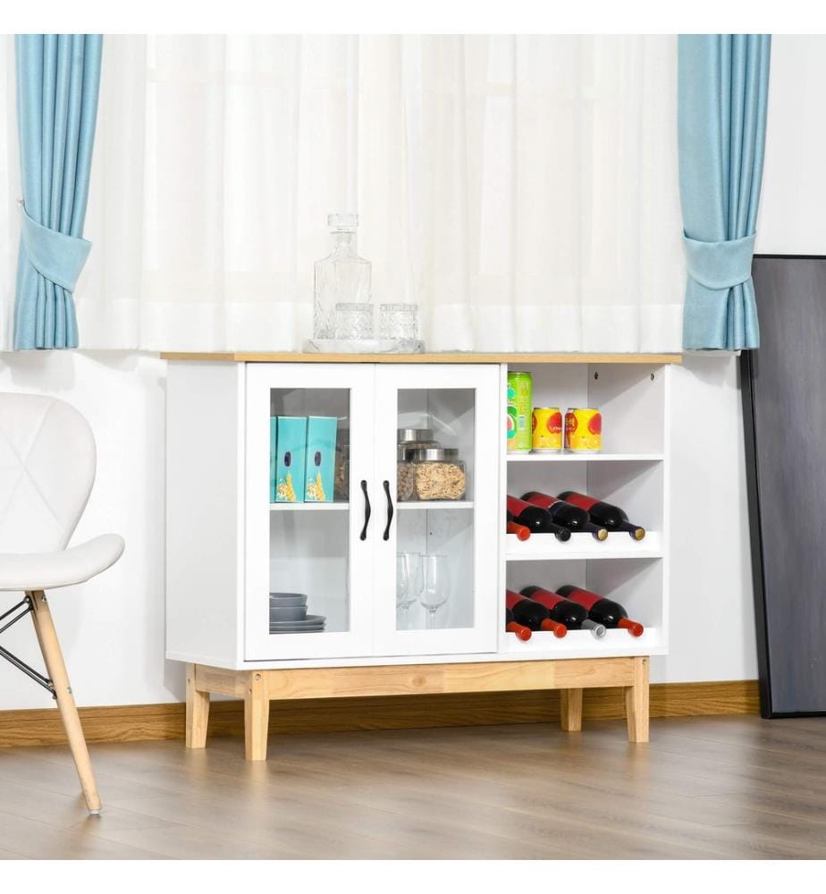 Wine Cabinet with Glass Door, Wine Rack, Sideboard, 8-Bottle Wine Rack