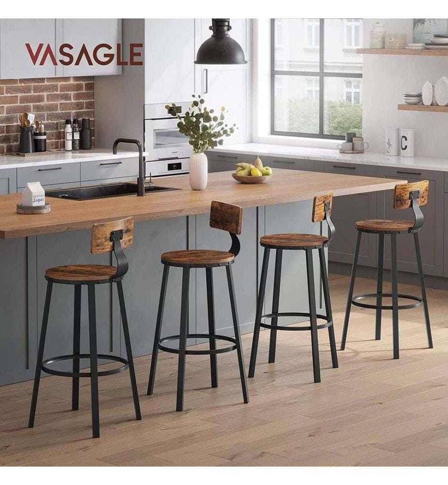 Lot de 2 tabourets de bar VASAGLE, style industriel