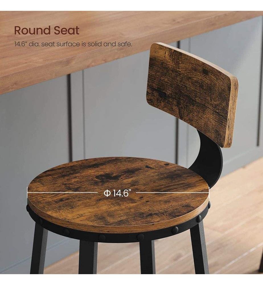 Lot de 2 tabourets de bar VASAGLE, style industriel