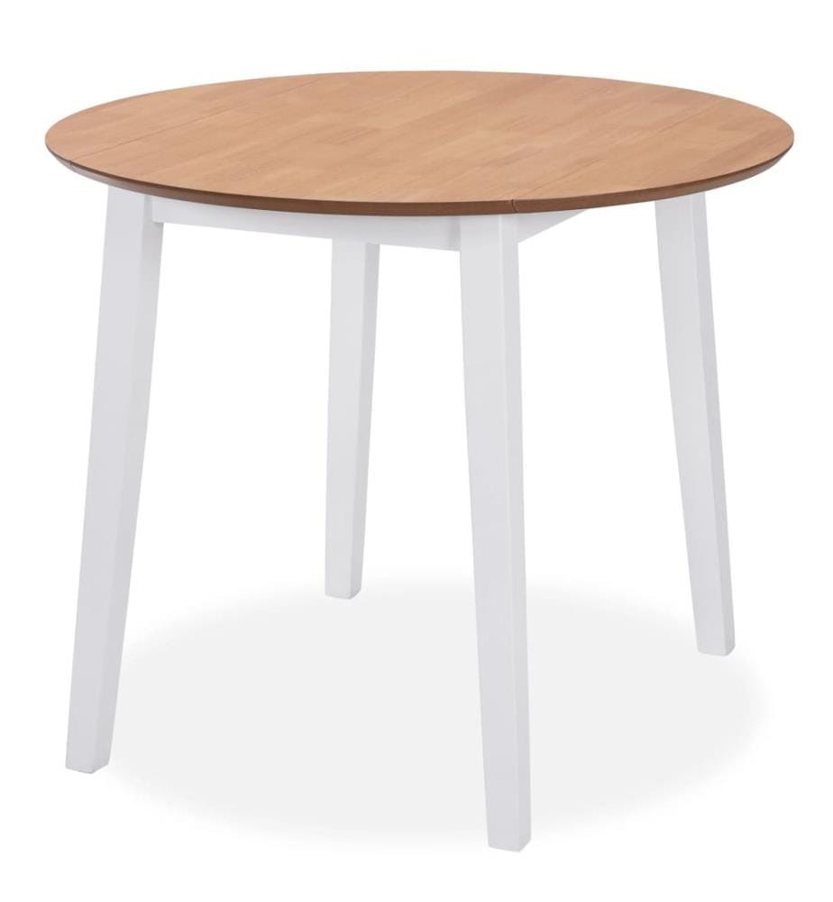 Ensemble de salle à manger 5 pcs MDF et hévéa Blanc