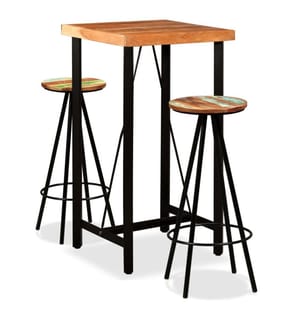 3-tlg. Bar-Set Massivholz Akazie und Altholz