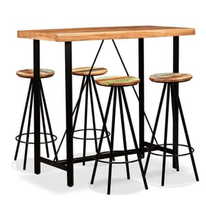 5-tlg. Bar-Set Massivholz Akazie und Altholz