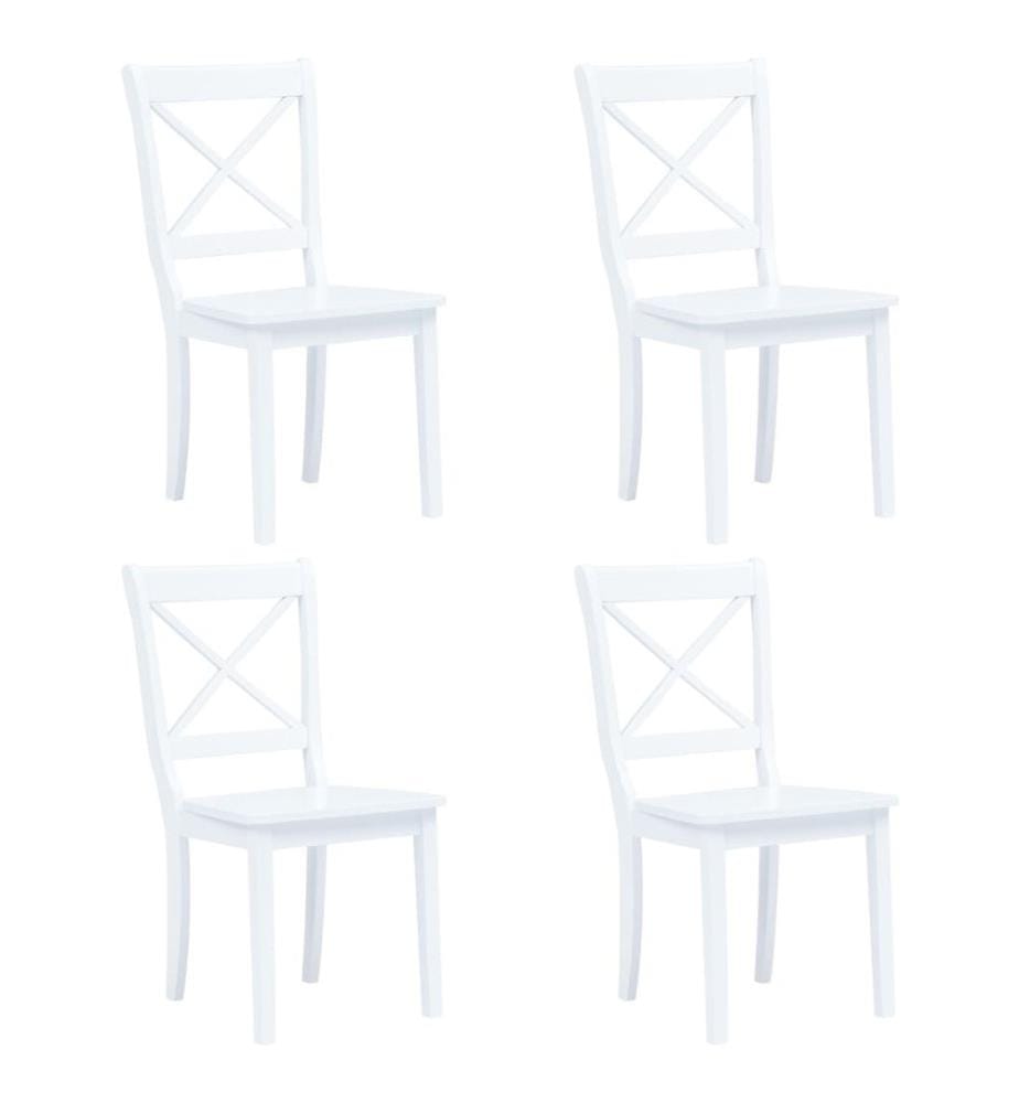 Dining Set 5 pcs Hevea Wood White