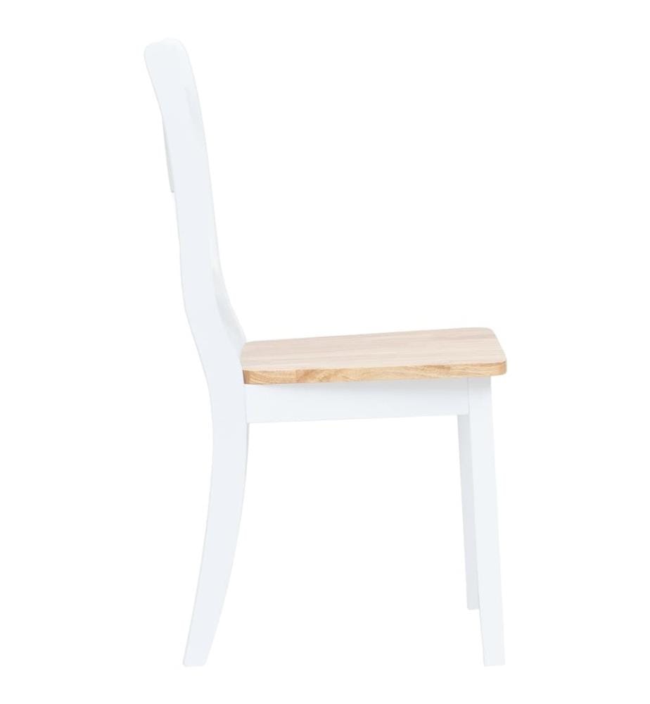 5-tlg. Essgruppe Gummiholz Massiv Weiss und Braun