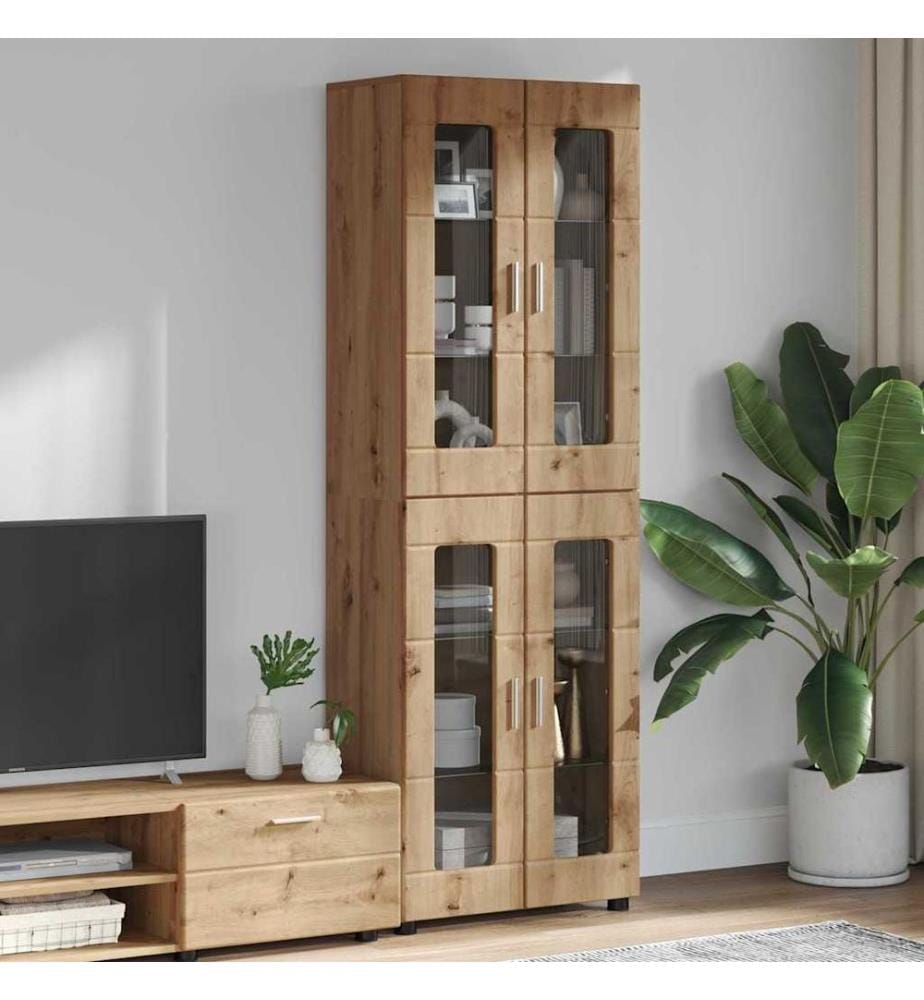 Haut Armoire avec porte FLORIN Chêne artisanal 60 x 35 x 182 cm
