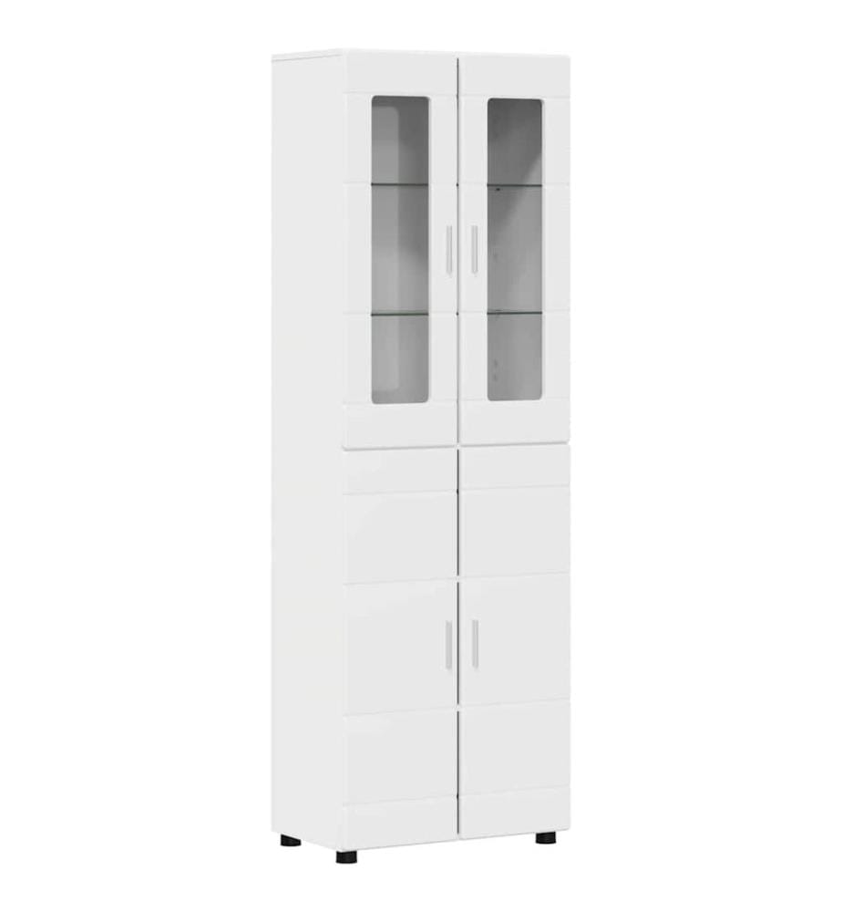 Tall Cabinet with Door FLORIN White Glossy 60 x 35 x 182 cm