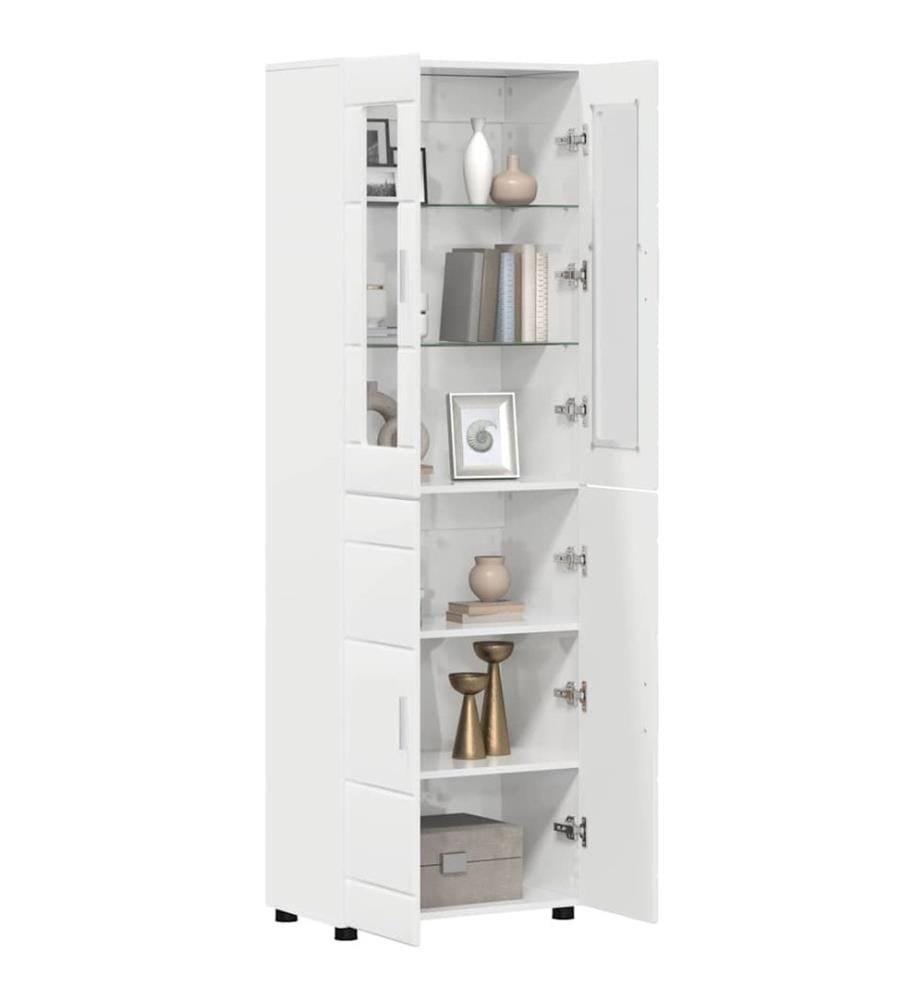 Tall Cabinet with Door FLORIN White Glossy 60 x 35 x 182 cm