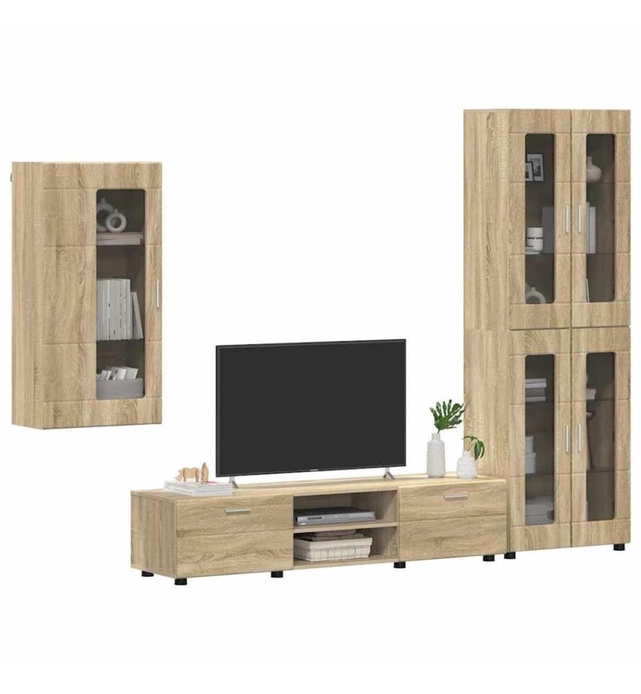 TV-Schrankset mit Regal FLORIN 3 pcs Sonoma-Eiche Holzwerkstoff