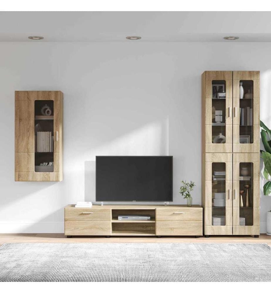 TV-Schrankset mit Regal FLORIN 3 pcs Sonoma-Eiche Holzwerkstoff