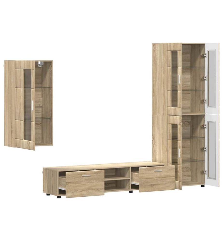 TV-Schrankset mit Regal FLORIN 3 pcs Sonoma-Eiche Holzwerkstoff