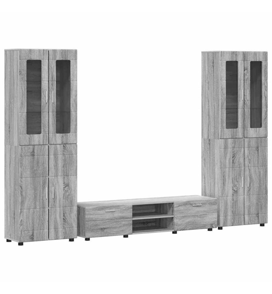 Ensemble meuble TV FLORIN 3 pcs Gris Sonoma Bois d'ingénierie