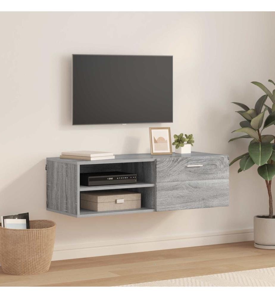 vidaXL Cabinet en Bois avec tiroir Gris Sonoma 100,5 x 39 x 30 cm