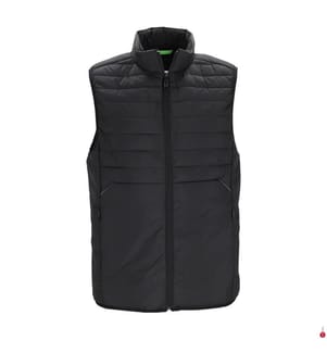 Water-repellent sleeveless down jacket with decorative reflective details - Black