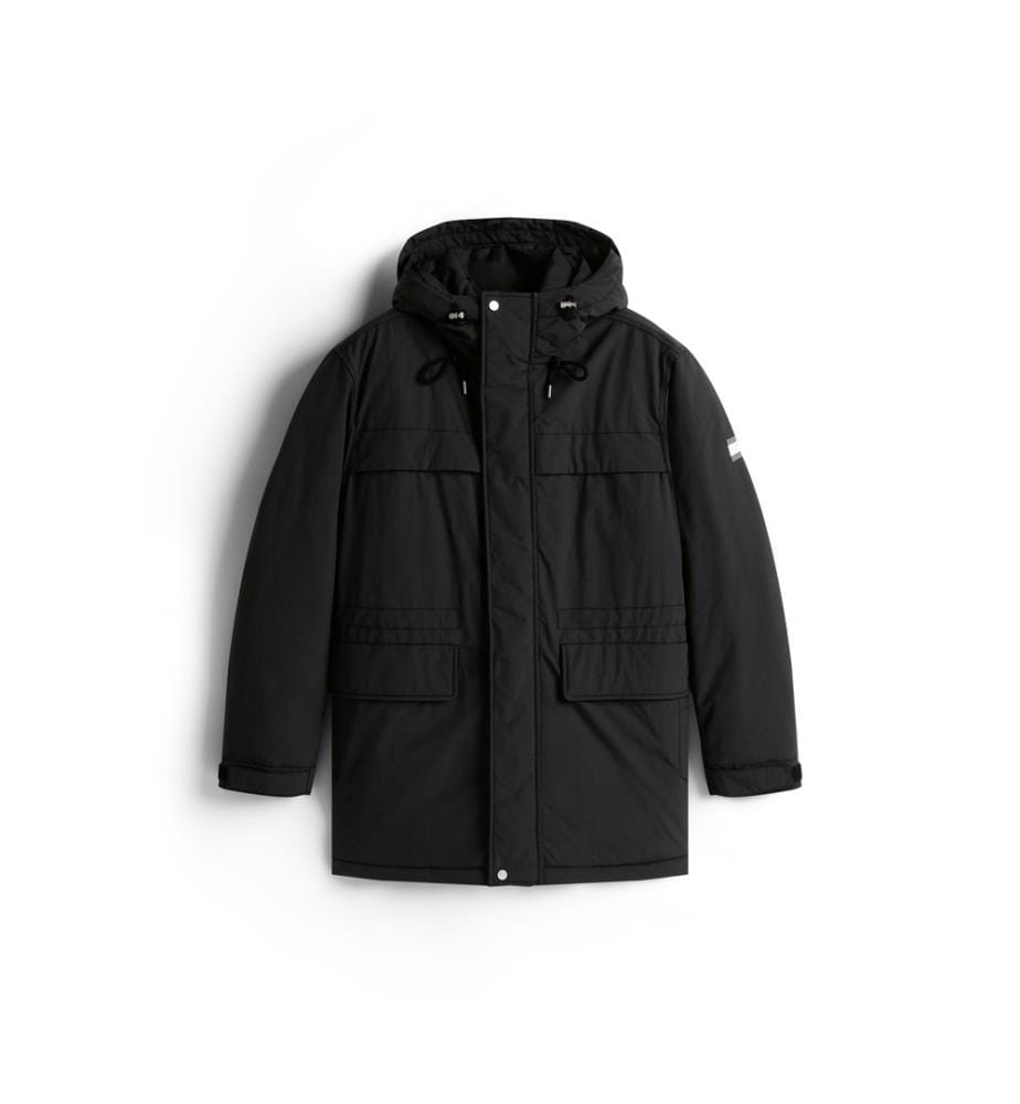 Waterproof Padded Casual Parka - Black