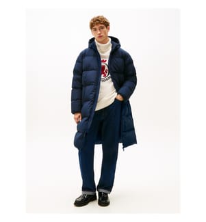 Langer, wasserabweisender Daunenparka - Blau
