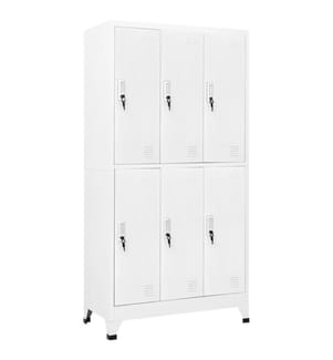 Armoire à casier avec 6 compartiments Acier 90x45x180 cm Gris