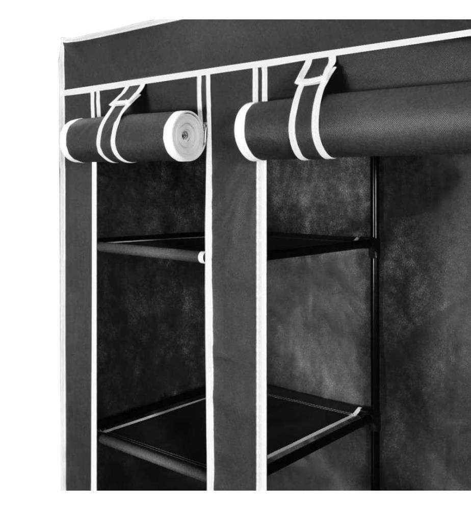 Armoire avec compartiments et tiges 45 x 150 x 176 cm Noir