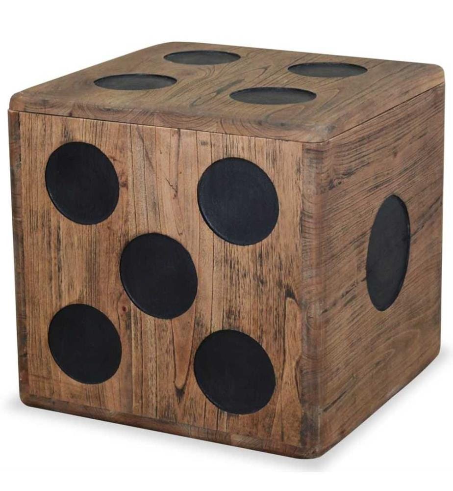 Boîte de rangement Bois Mindi 40 x 40 x 40 cm Design Dés