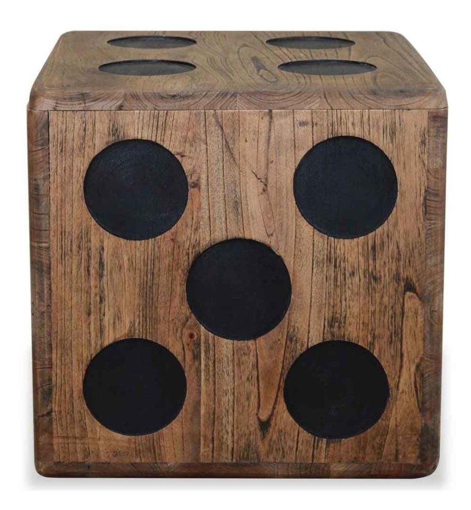 Boîte de rangement Bois Mindi 40 x 40 x 40 cm Design Dés