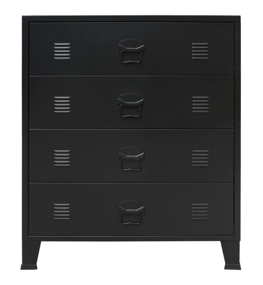 Commode à tiroirs Métal Style Industriel 78 x 40 x 93 cm Noir