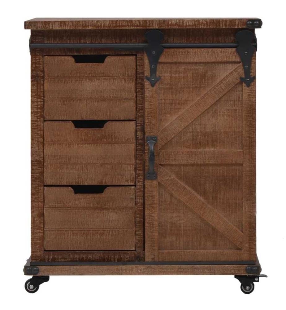 Aufbewahrungsschrank Tannenholz Massiv 64x33,5x75 cm Braun