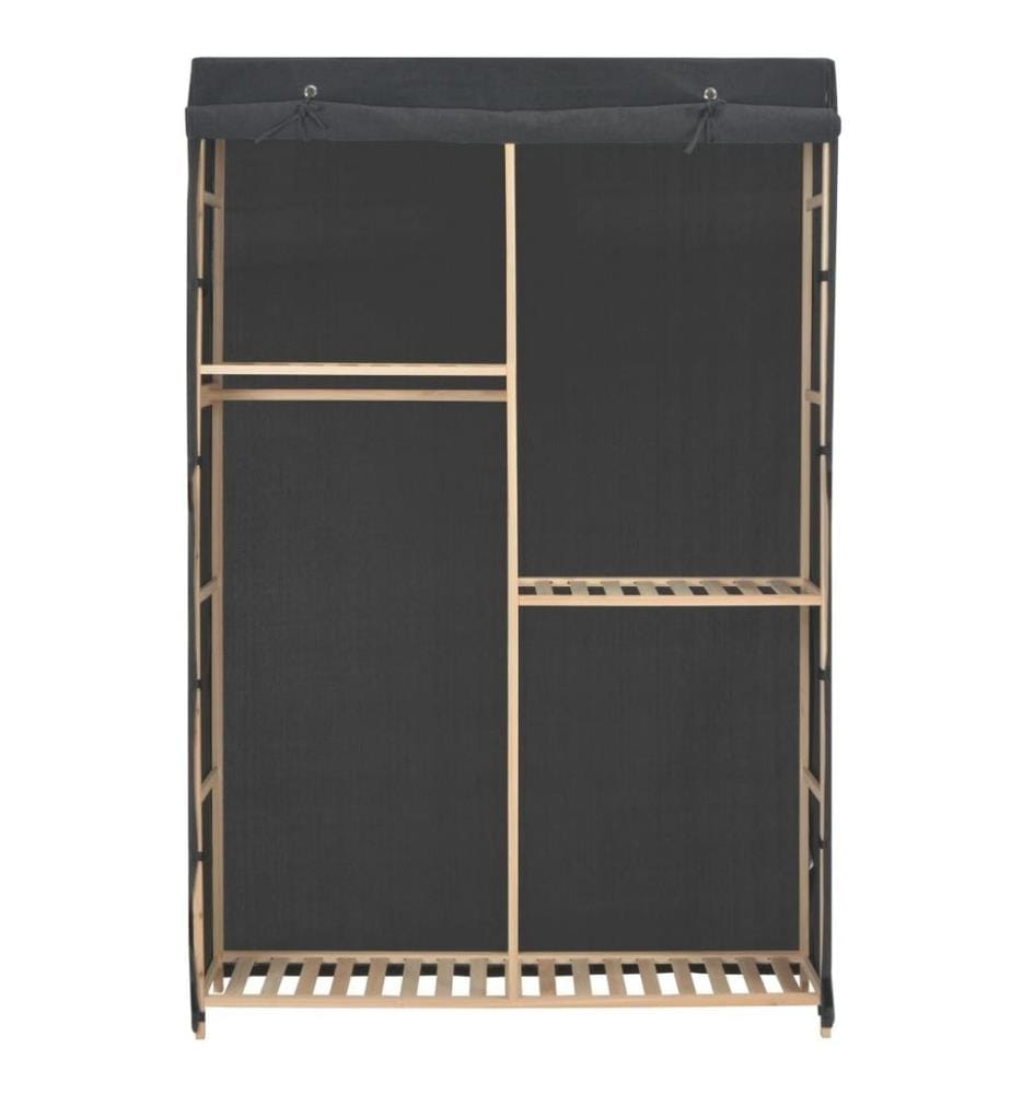 3-stufiger Kleiderschrank Grau 110 x 40 x 170 cm Stoff