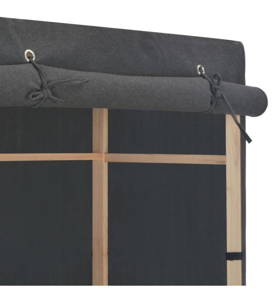 3-stufiger Kleiderschrank Grau 110 x 40 x 170 cm Stoff