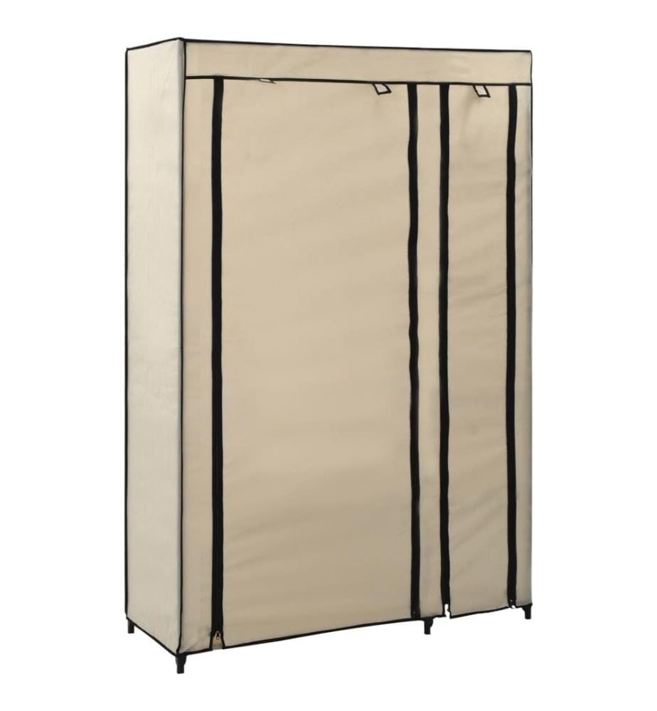 Faltschrank Creme 110x45x175 cm Stoff