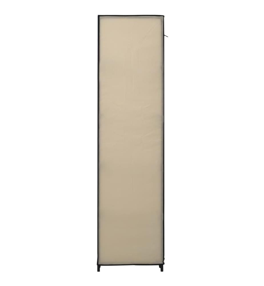 Stoffschrank mit Fächern Kleiderstangen Creme 150x45x176cm